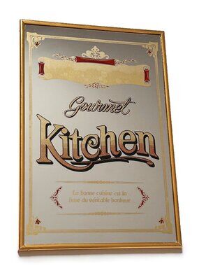 Vintage Gourmet Kitchen Mirror, Art Nouveau By Dareco